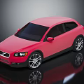 Sleek Pink Modern Hatchback Car With Silver Alloy Wheels And Glossy Exterior Finish