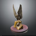 Eagle Sculpture Decorative Furniture Ornament With Spread Wings And Pink Base