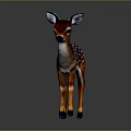 Realistic 3D Spotted Fawn Character With Brown Body Black Hooves And Large Ears