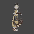 Anthropomorphic Animal Game Movie Character With Brown White Fur Black Shorts And Long Tail