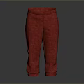 Red Casual Pants For Daily Use With Soft Material And Comfortable Design 3d model