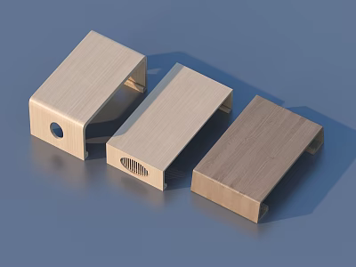 Sturdy Entertainment Table Components with Brushed Metal Surface and Various Shapes 3d model