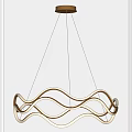 Contemporary Curved Chandelier Design with Sleek Metallic Finish for Modern Minimalist Interior
