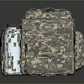 Soldier Wearing Camouflage Backpack With Water Bottle And Tactical Pockets