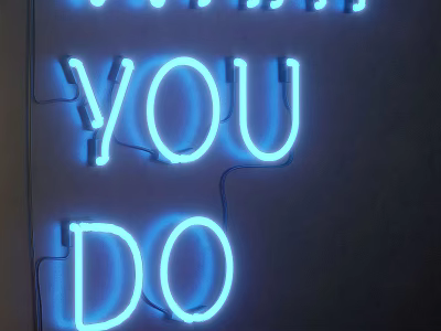 Blue Neon Outdoor Light With YOU DO Text Wall Mounted Decorative Design 3d model