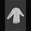 Fashionable Purple High Neck Long Sleeve Loose Fit Knit Top Front Back View