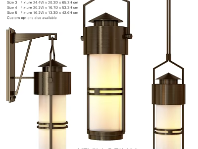 Outdoor Lights With Wall Mounted And Hanging Designs Various Sizes Custom Options 3d model