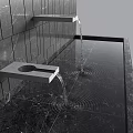 Contemporary Garden Water Feature Featuring Marble Wall Floor Water Spouts And Flowing Ripples