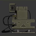 Three Vintage Brown Telephones With Black Cables And Buttons On Dark Surface