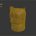Leopard Head Sculpture With Terracotta Material Handcrafted Spotted Pattern And Decorative Design