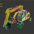 Liebherr Yellow Heavy Duty Wheel Excavator With Functional Cab And Front Bucket