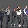 Group of People in Different Clothing Styles Standing on Gray Background