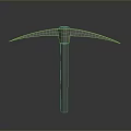 Pickaxe With Metal Head And Wooden Handle For Mining Or Construction