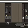 Modern Sleek Wardrobe With Glass Front Doors LED Strip Lighting And Storage Shelves