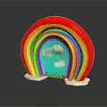 Colorful Rainbow Shaped Kids Clothing Accessory With Soft Cloud Decorations