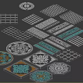 Decorative Floor Tiles With Various Patterns Different Shapes And Colorful Designs 3d model