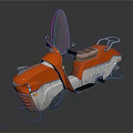 Red and Silver Modern Scooter With Windshield Leather Seat And Metal Footrest
