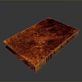 Red Leather Rectangular Storage Box With Textured Surface And Glossy Finish