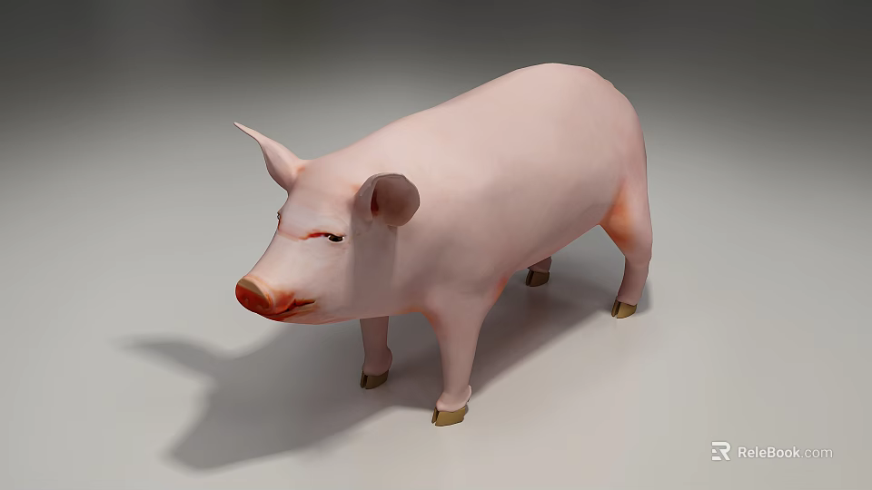 Pink Reptile Standing On Gray Background With Lifelike Features And Details 3d model 