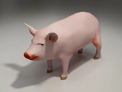 Pink Reptile Standing On Gray Background With Lifelike Features And Details 3d model