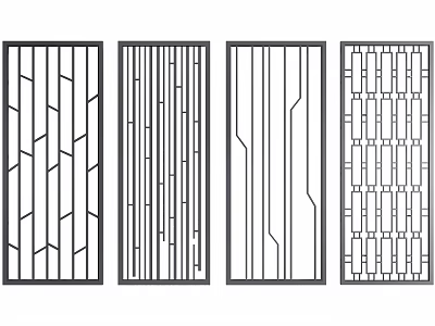 Modern Room Divider Designs With Various Geometric Patterns And Linear Details 3d model