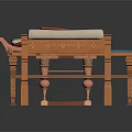 Wooden Benches With Colorful Cushions And Carved Legs For Home Furniture