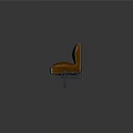 Modern Three Seat Public Chair With Brown Leather Surface And Metal Legs