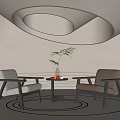 Leisure chair recliner side corner table 3d model
