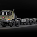 Military Green Heavy Duty Functional Truck With Multiple Wheels And Long Chassis