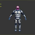 Futuristic Sci Fi Armored Character With White And Black Exoskeleton Standing Pose 3d model