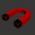 Practical Red Horseshoe Magnet With Blue End Blocks As Household Item