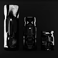 Black Decorative Ornament Set with Facial Contour Cutouts and Different Sizes for Modern Home Decoration