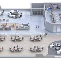 Modern Office Interior Design With Open Workspace Multiple Desks And Lounge Zones