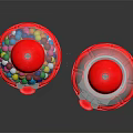 Red Commercial Gumball Machines With Transparent Globe And Coin Mechanism Design