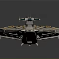 Futuristic Aerospace Spaceship Design With Metallic Surface And Detailed Structure