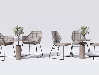 Modern Outdoor Table and Chair Outdoor Chair 3d model