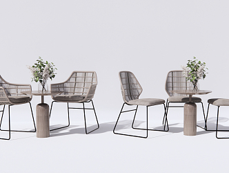 Modern Outdoor Table and Chair Outdoor Chair 3d model