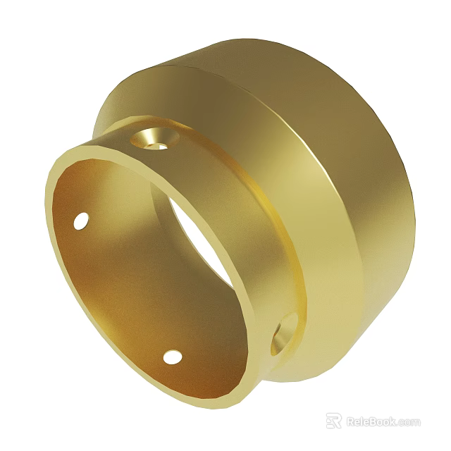 Golden Metal Ring Shaped Part With Multiple Holes For Industrial Use 3d model 