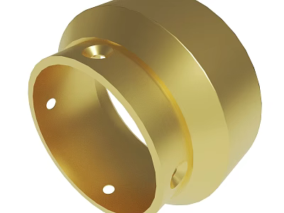 Golden Metal Ring Shaped Part With Multiple Holes For Industrial Use 3d model