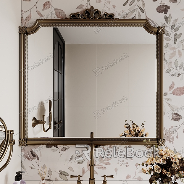 French mirror French bathroom mirror bathroom mirror cosmetic mirror decorative mirror model