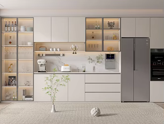 Cream Style Sideboard 3d model