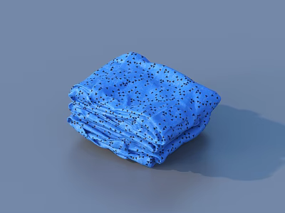 Soft Casual Folded Blue Clothes With Black Dots For Everyday Wear 3d model