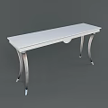 Elegant Modern Console Table With White Tabletop And Silver Metal Legs