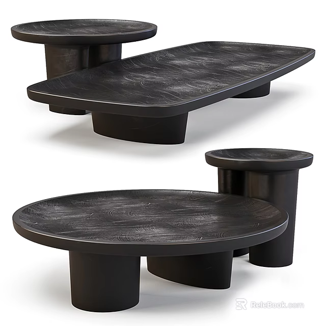 Modern Coffee Table With Unique Design And Sturdy Wooden Legs For Living Room 3d model 