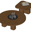 Coffee Table Combination Log Wind Coffee Table 3d model