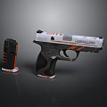 CounterBlok Pistol With Black White Orange Design And Detachable Magazine