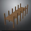 Wooden Outdoor Furniture Long Platform With Support Posts And Smooth Surface