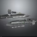Futuristic Tactical Weapon Design With Modular Metal Components And Structural Parts 3d model