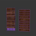 Dark Brown Wooden Cabinet And Multi Layer Bookshelf With Wood Grain Texture