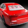Red Maserati Luxury Sedan Featuring Sleek Front Grille And Shiny Red Body Design
